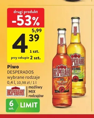 Piwo Desperados Red promocja w Intermarche