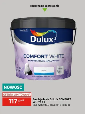Emulsja biała Dulux Comfort White promocja w Leroy Merlin