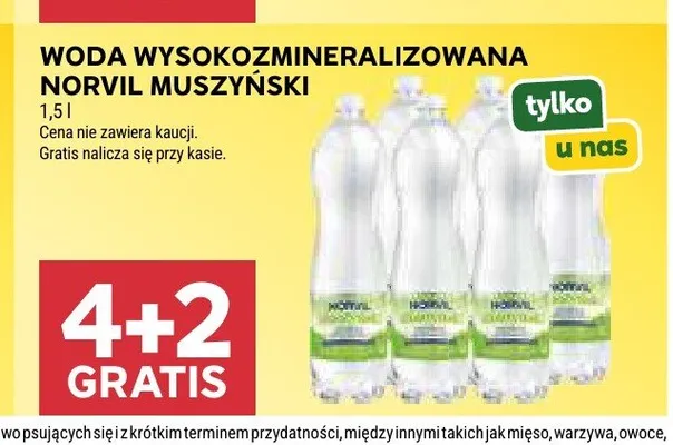 Woda wysokozmineralizowana Norvil Muszyński promocja w Stokrotka