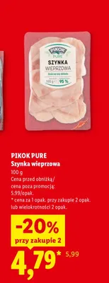 Szynka wieprzowa Pikok Pure promocja w Lidl