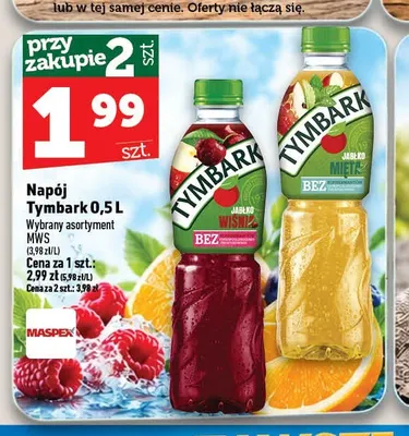 Napój Tymbark jabłko-wiśnia promocja w TOPAZ