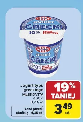 Jogurt typu greckiego Mlekovita promocja w Carrefour