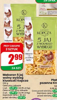 Makaron 5 jaj wolny wybieg wstążeczki Kopcza promocja w Dino