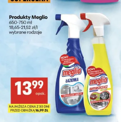 Płyn do czyszczenia Meglio Odtłuszczacz promocja w Delikatesy Centrum