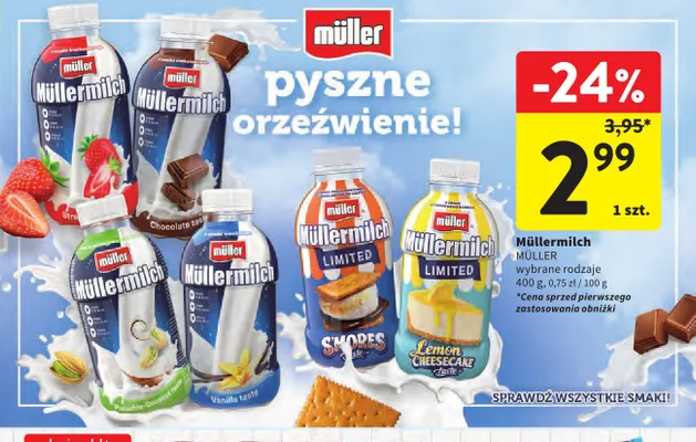 Napój mleczny Müllermilch Müller waniliowy promocja w Intermarche