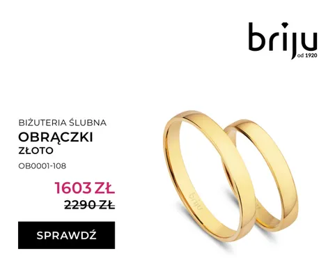 Obrączki ślubne złoto promocja w Briju