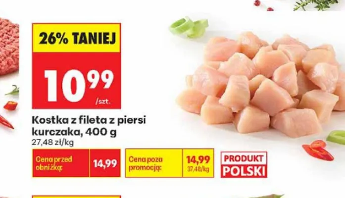 Kostka z fileta z piersi kurczaka promocja w Biedronka