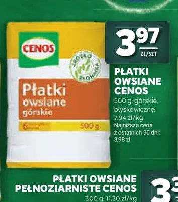 Płatki owsiane górskie Cenos promocja w Stokrotka