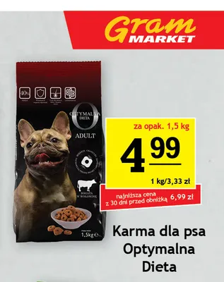 Karma dla psa Optymalna Dieta bogata w wołowinę promocja w Gram Market