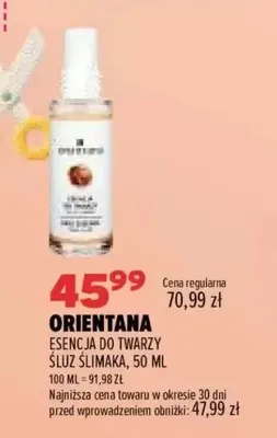 Esencja do twarzy śluz ślimaka Orientana promocja w Drogerie Natura
