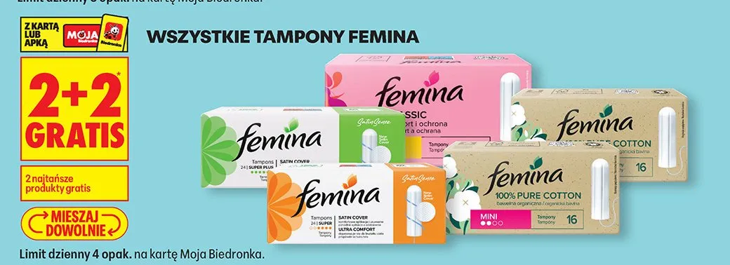 Wszystkie tampony promocja w Biedronka