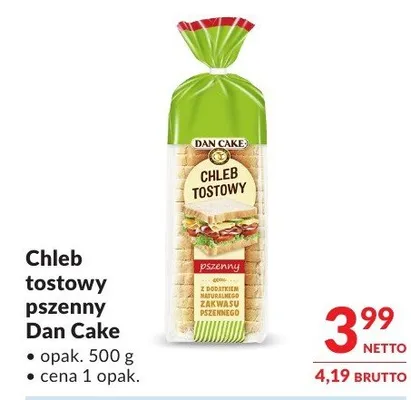 Chleb tostowy pszenny Dan Cake promocja w Makro