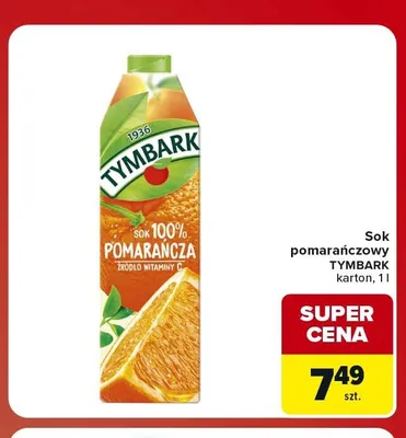 Sok pomarańczowy Tymbark promocja w Carrefour Market