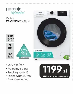 Pralka Gorenje W3NGPI72SBS/PL promocja w Max Elektro