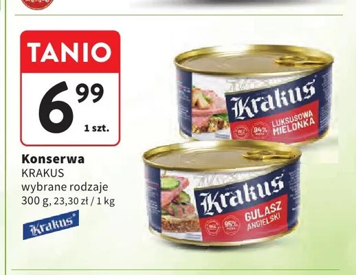 Konserwa luksusowa mielonka Krakus promocja w Intermarche