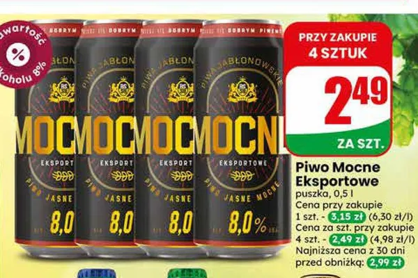 Piwo Mocne Eksportowe Jabłonowo promocja w Dino