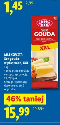 Ser gouda w plastrach, XXL promocja w Lidl