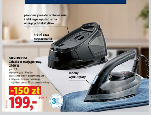 Żelazko ze stacją parową Silvercrest promocja w Lidl