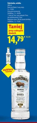 Wódka Żubrówka Biała Z nutą mięty promocja w Lidl