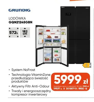 Lodówka GQN21245GBN Grundig promocja w Max Elektro