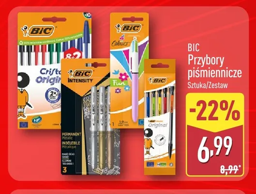 Przybory piśmiennicze Bic promocja w Aldi