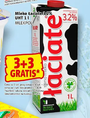 Mleko UHT Łaciate 3,2% promocja w Prim Market