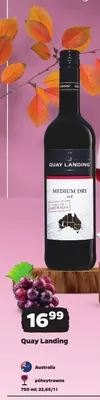 Wino czerwone półwytrawne Quay Landing promocja w Netto
