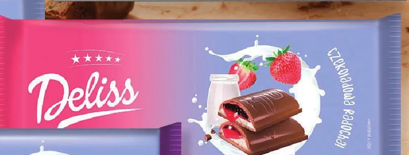 Czekolada Deliss z nadzieniem truskawkowym promocja w Dino