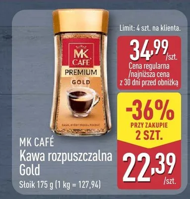 Kawa rozpuszczalna Gold MK Café Premium promocja w Aldi