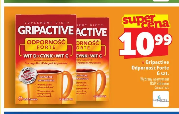 Suplement diety Gripactive Odporność Forte promocja w TOPAZ