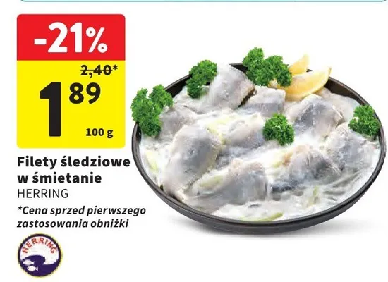 Filety śledziowe w śmietanie promocja w Intermarche