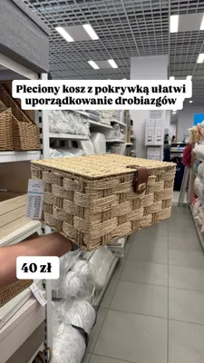 Pleciony kosz z pokrywką pepco HOME 36x19x29cm promocja w Pepco