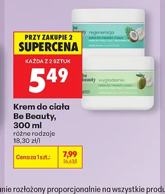Krem do ciała Be Beauty wygładzenie promocja w Biedronka