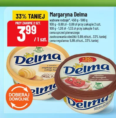 Margaryna Delma o smaku wiejskiego masła promocja w POLOmarket