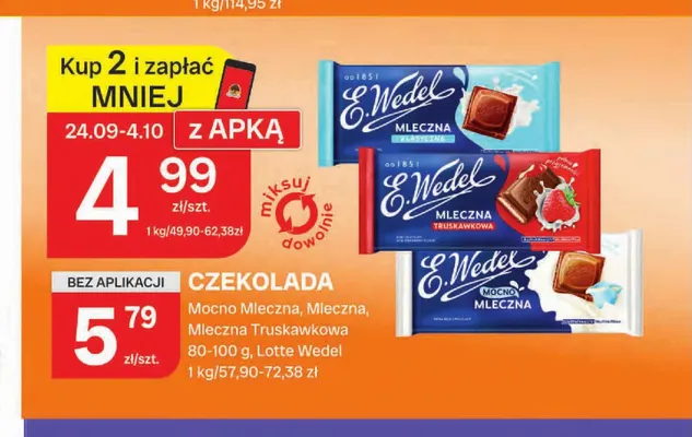 Czekolada mocno mleczna E.Wedel promocja w Chorten