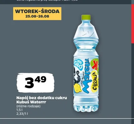 Napój bez dodatku cukru Kubuś Waterrr promocja w Netto