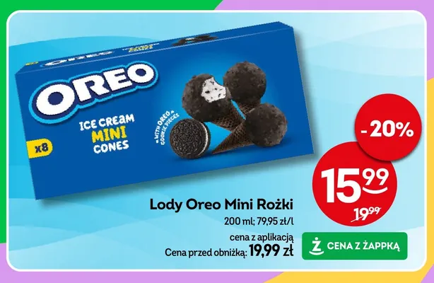 Lody Oreo Mini Rożki promocja w Żabka
