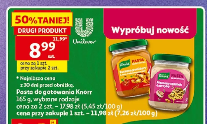 Pasta do gotowania Knorr Pieczony czosnek i grzyby promocja w Auchan