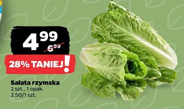 Sałata rzymska 2 szt. promocja w Netto