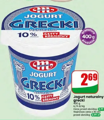Jogurt naturalny grecki Mlekovita promocja w Dino
