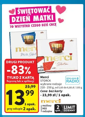 Czekoladki Storck Merci Selection 210-250g promocja w Intermarche