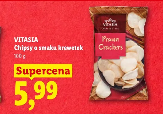 Chipsy o smaku krewetek Vitasia promocja w Lidl