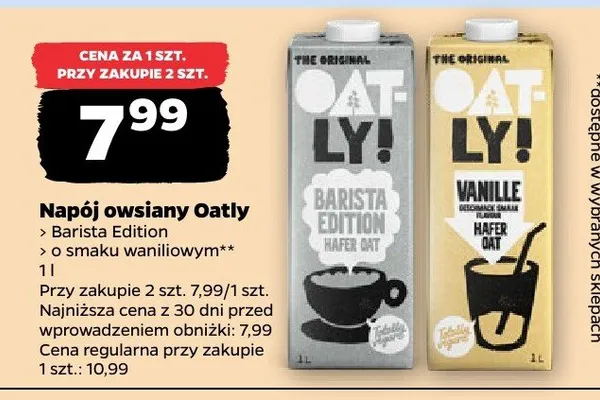 Napój owsiany Barista Edition  promocja w Netto