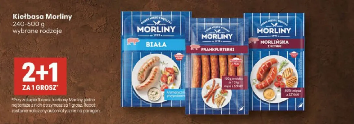 Kiełbasa Morlińska z szynki Morliny promocja w Delikatesy Centrum