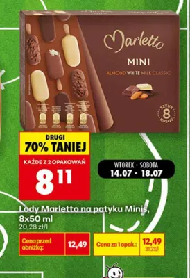 Lody na patyku Marletto Minis 8-pak 50 ml promocja w Biedronka