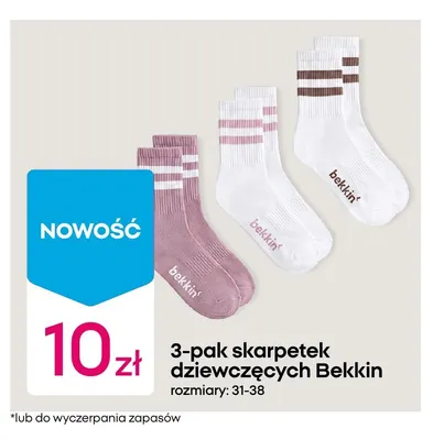 Skarpetki dziewczęce Bekkin 3-pak promocja w Pepco