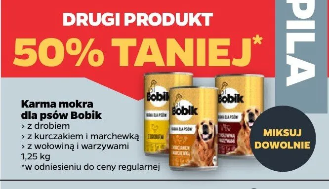 Karma mokra dla psów Bobik z wołowiną i warzywami promocja w Netto