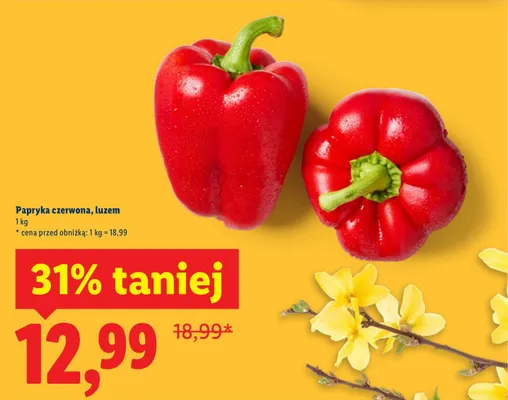 Papryka czerwona luzem promocja w Lidl
