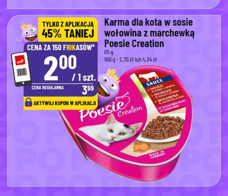 Karma dla kota w sosie wołowina z marchewką Poesie Creation promocja w POLOmarket
