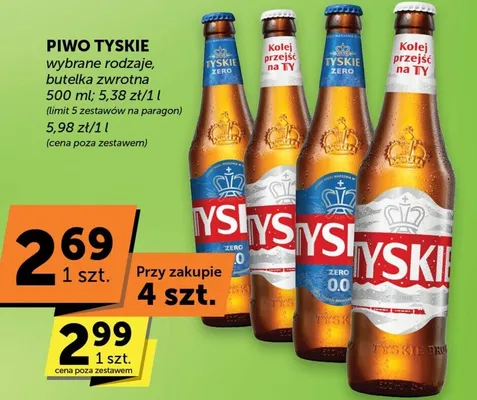 Piwo wybrane rodzaje, butelka zwrotna promocja w Groszek